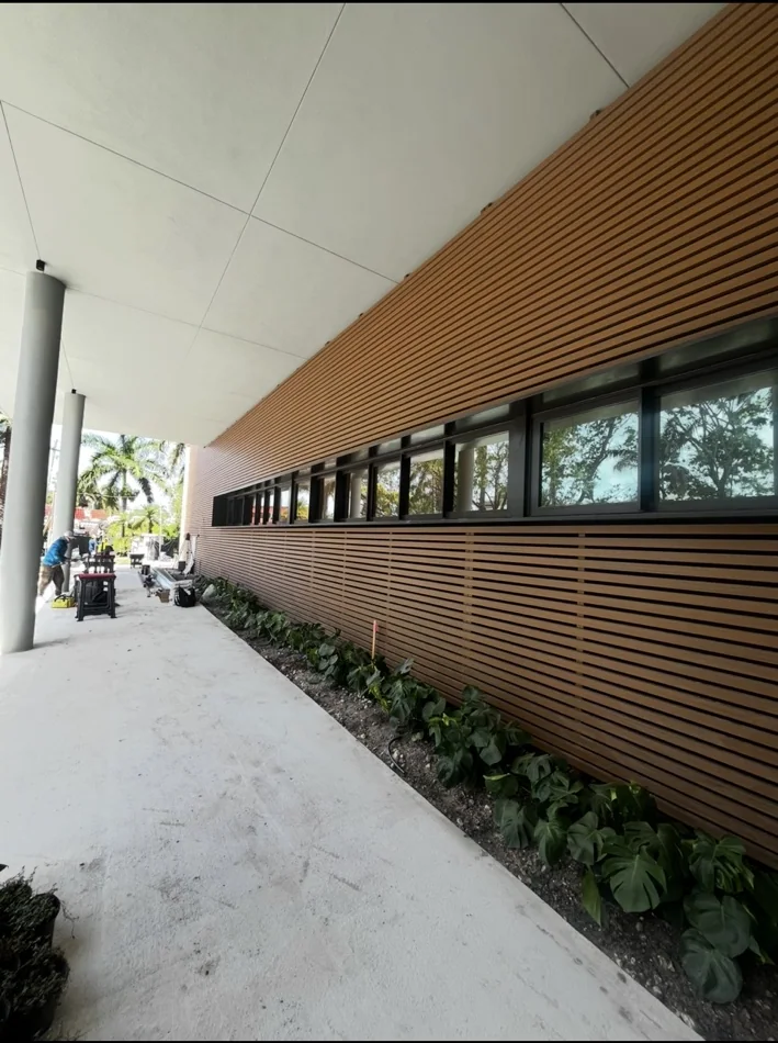 Completed decorative exterior wall
