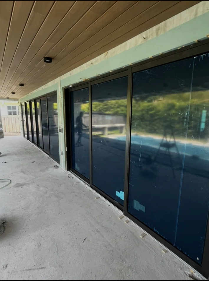 Sliding glass door installation detail